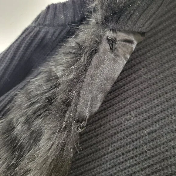 BLL New York Black Sweater Vest with Faux Fur - Picture 5 of 5